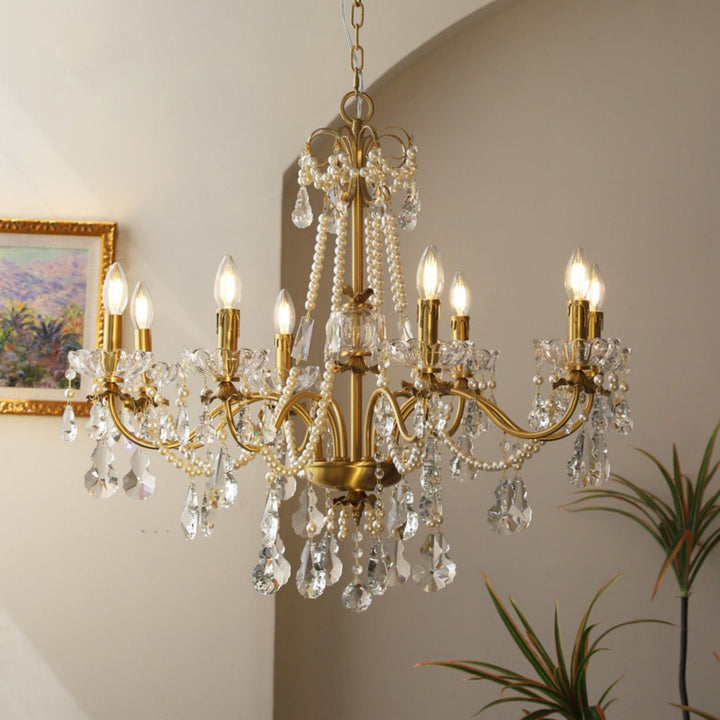 Safavie Chandelier – Crystal Brass Light for Living Room Decor | Vinlighting
