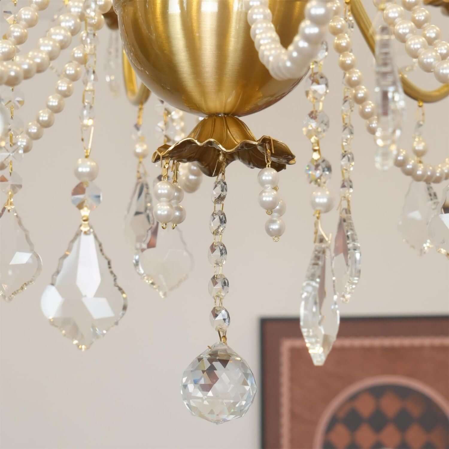 Safavie Chandelier – Crystal Brass Light for Living Room Decor