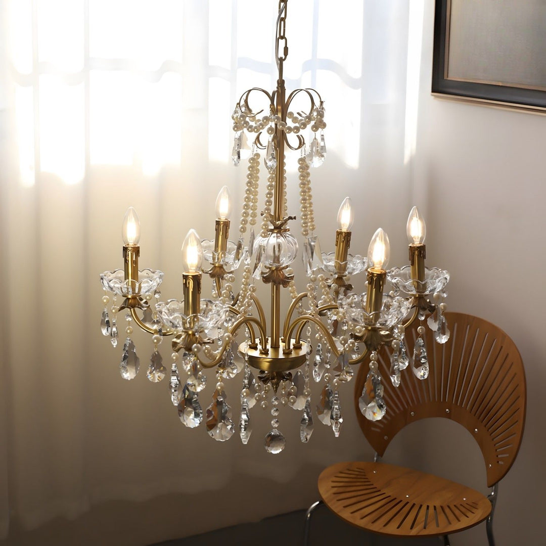 Safavie Chandelier – Crystal Brass Light for Living Room Decor | Vinlighting