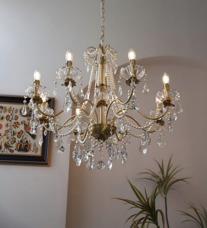 Safavie Chandelier – Crystal Brass Light for Living Room Decor | Vinlighting