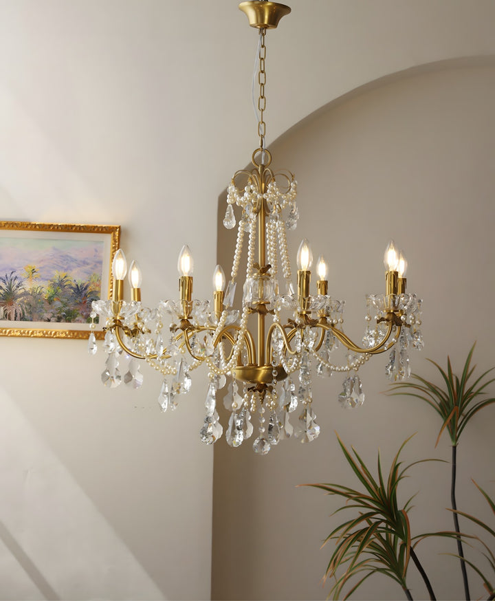 Safavie Chandelier – Crystal Brass Light for Living Room Decor | Vinlighting
