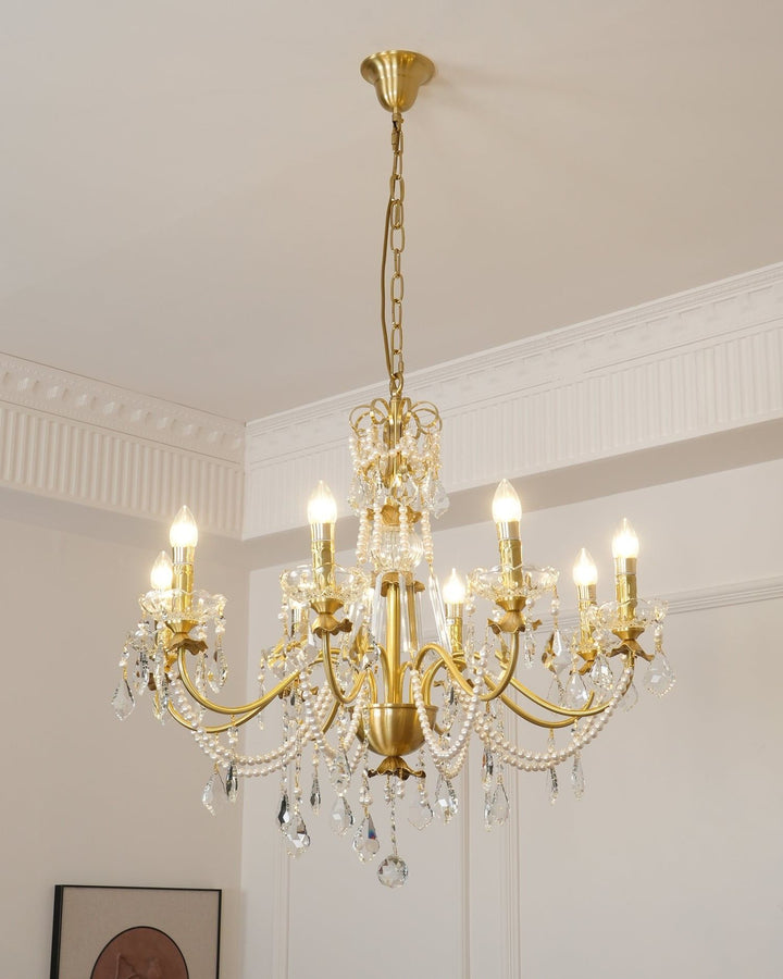 Safavie Chandelier – Crystal Brass Light for Living Room Decor | Vinlighting