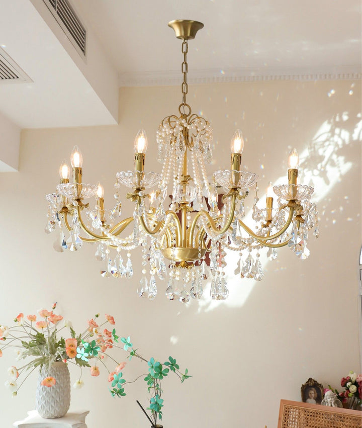 Safavie Chandelier – Crystal Brass Light for Living Room Decor | Vinlighting
