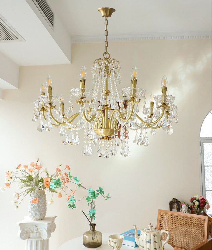 Safavie Chandelier – Crystal Brass Light for Living Room Decor | Vinlighting