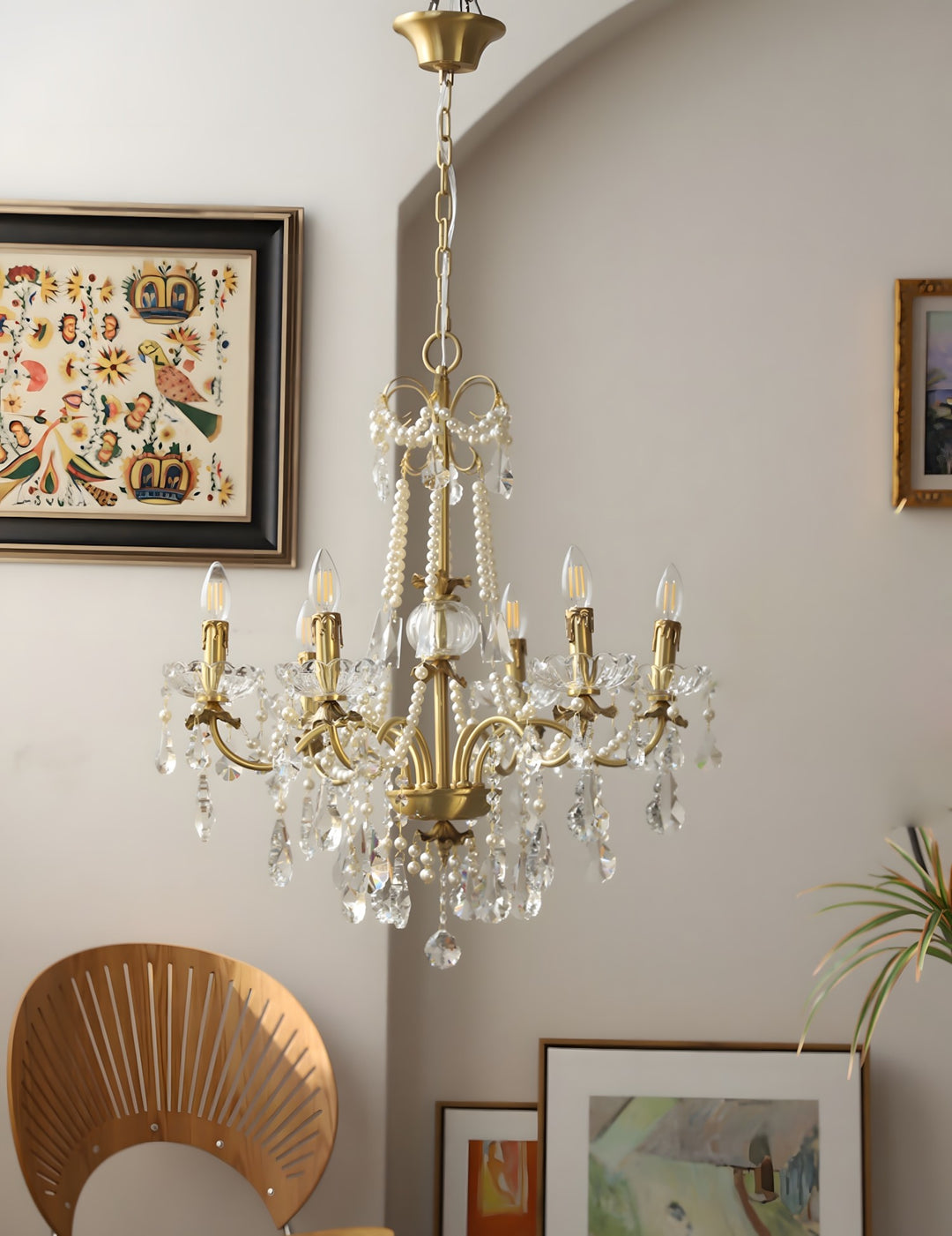 Safavie Chandelier – Crystal Brass Light for Living Room Decor | Vinlighting
