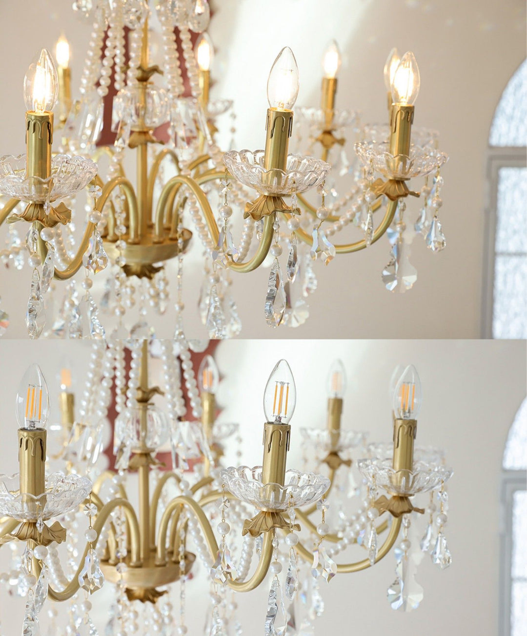 Safavie Chandelier – Crystal Brass Light for Living Room Decor | Vinlighting