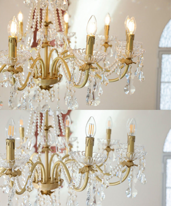 Safavie Chandelier – Crystal Brass Light for Living Room Decor | Vinlighting