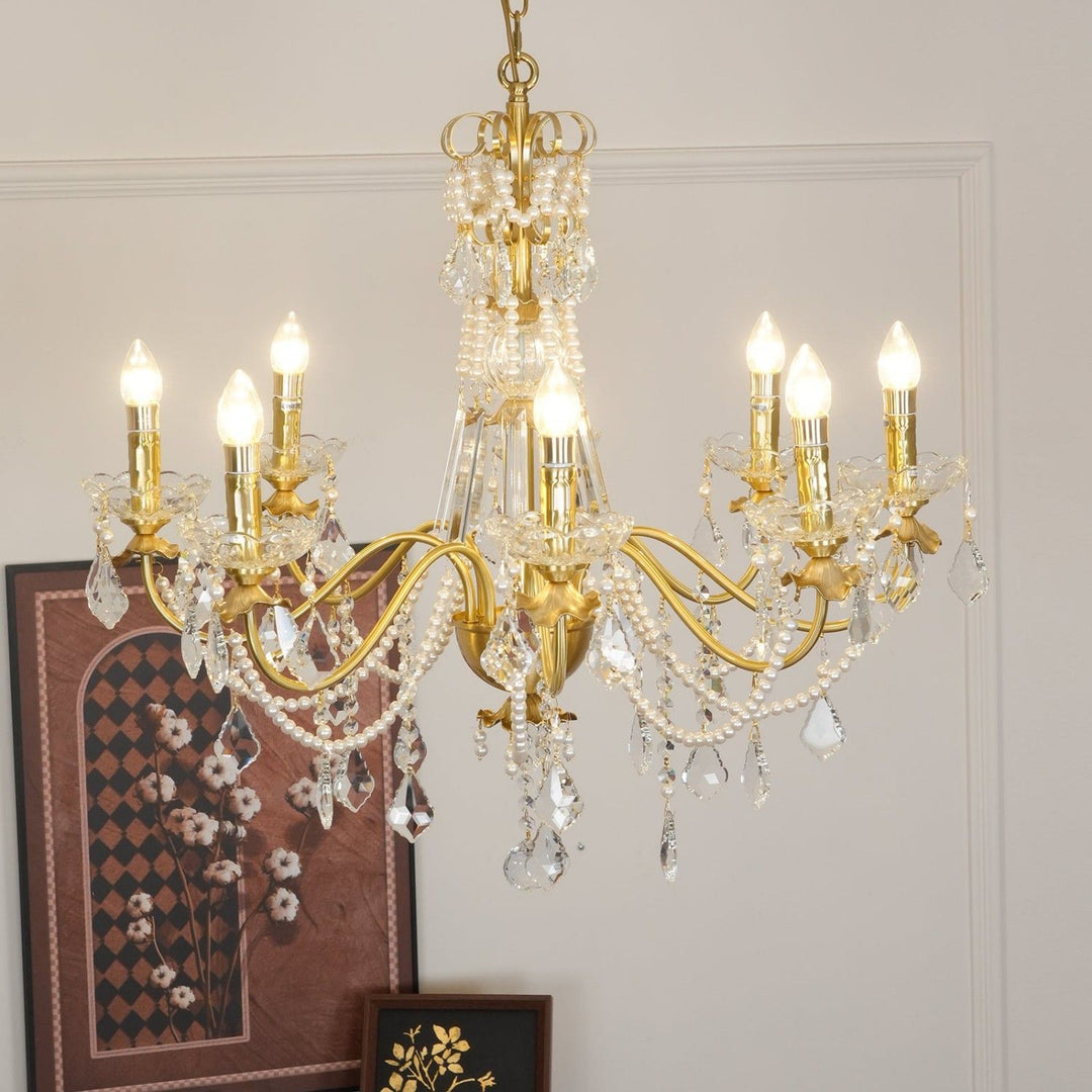 Safavie Chandelier – Crystal Brass Light for Living Room Decor | Vinlighting