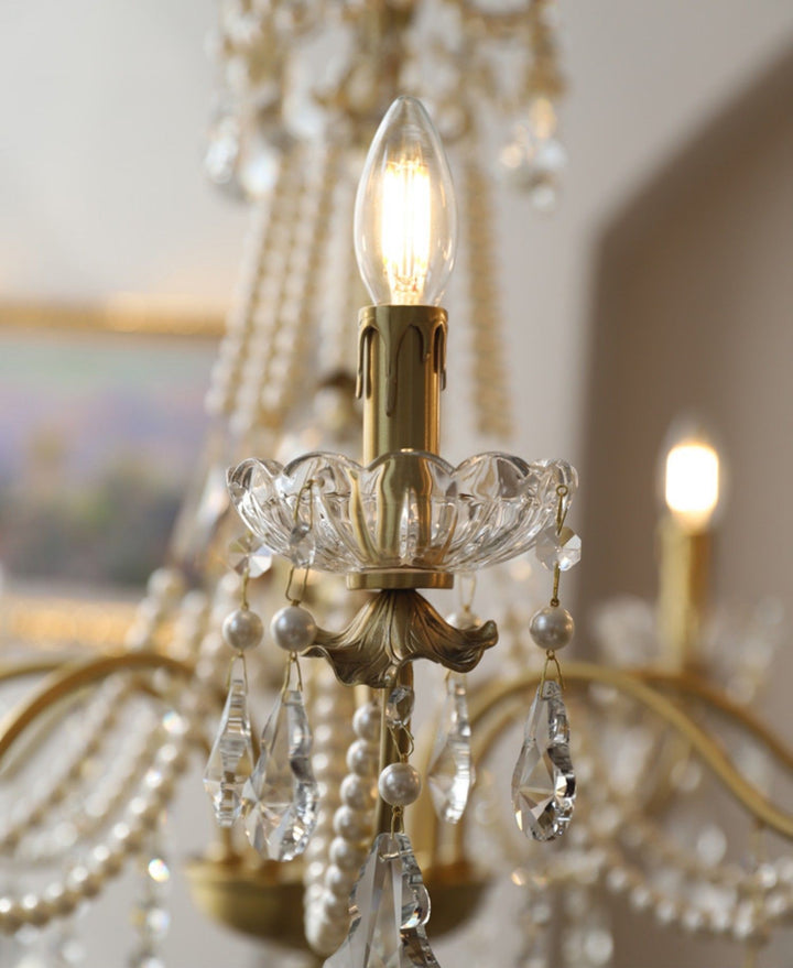 Safavie Chandelier – Crystal Brass Light for Living Room Decor | Vinlighting