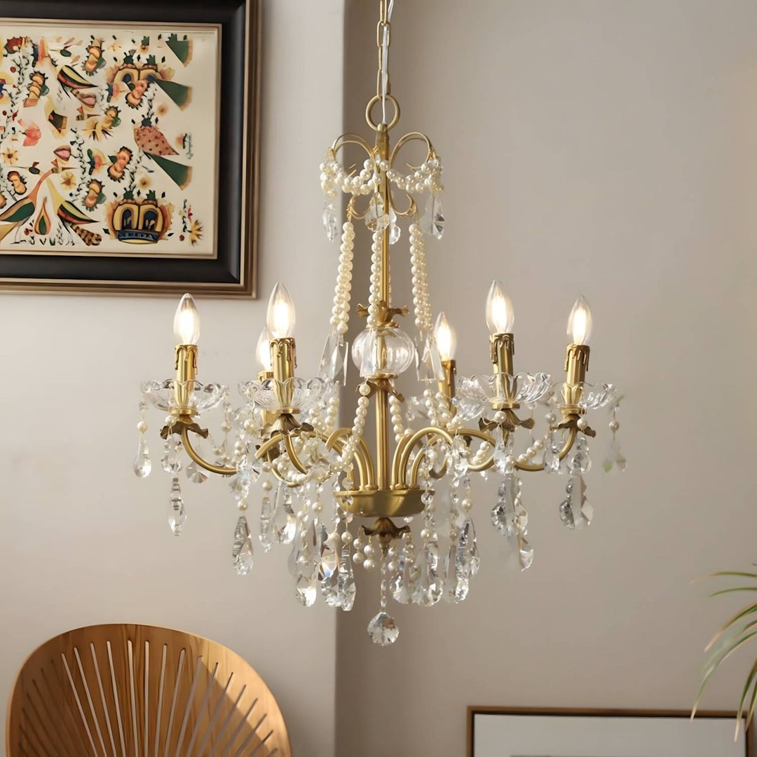Safavie Chandelier – Crystal Brass Light for Living Room Decor | Vinlighting