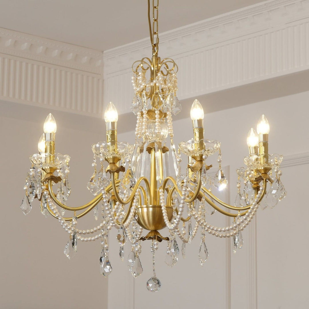 Safavie Chandelier – Crystal Brass Light for Living Room Decor | Vinlighting