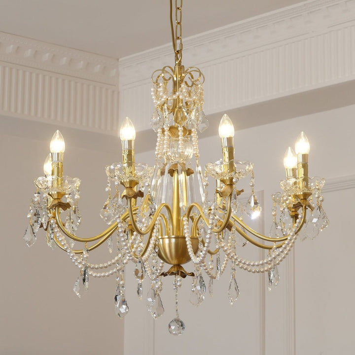 Safavie Chandelier – Crystal Brass Light for Living Room Decor | Vinlighting