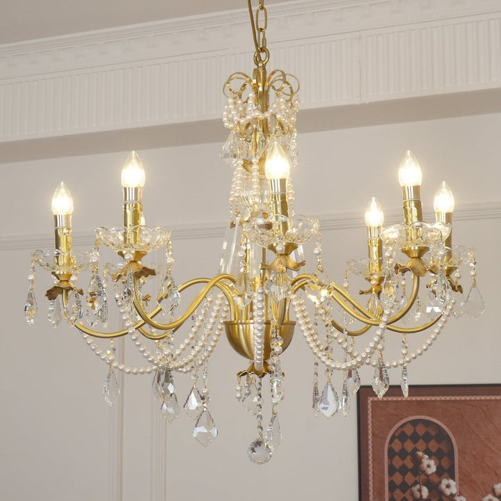 Safavie Chandelier – Crystal Brass Light for Living Room Decor | Vinlighting