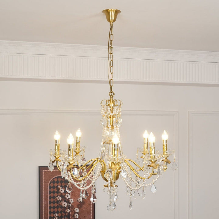 Safavie Chandelier – Crystal Brass Light for Living Room Decor | Vinlighting
