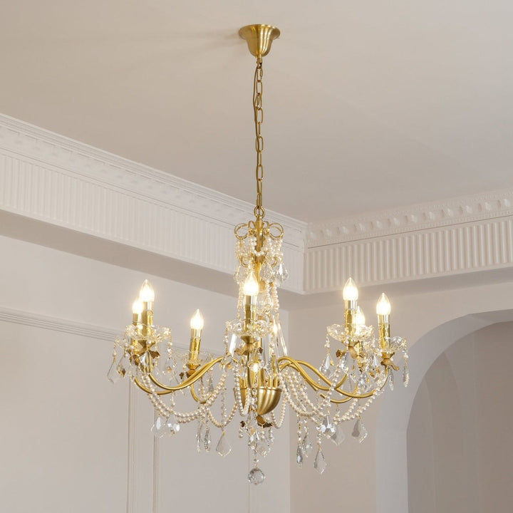 Safavie Chandelier – Crystal Brass Light for Living Room Decor | Vinlighting