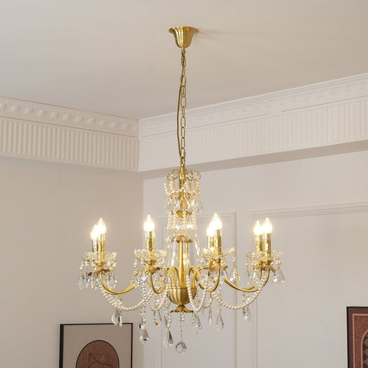 Safavie Chandelier – Crystal Brass Light for Living Room Decor | Vinlighting