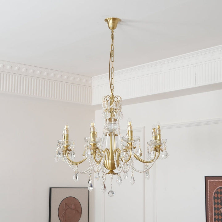 Safavie Chandelier – Crystal Brass Light for Living Room Decor | Vinlighting