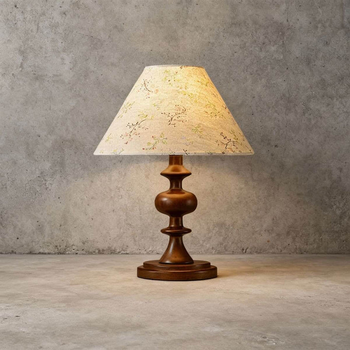 Salin Table Lamp – Nordic Retro Printed Fabric Bedside Lamp