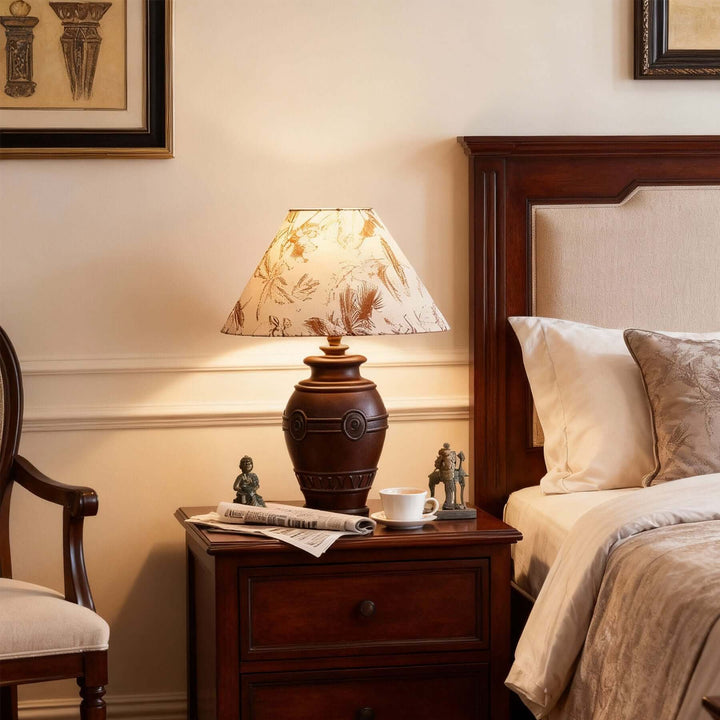 Sarivo Table Lamp – Vintage Wabi-sabi Wood & Fabric Lamp