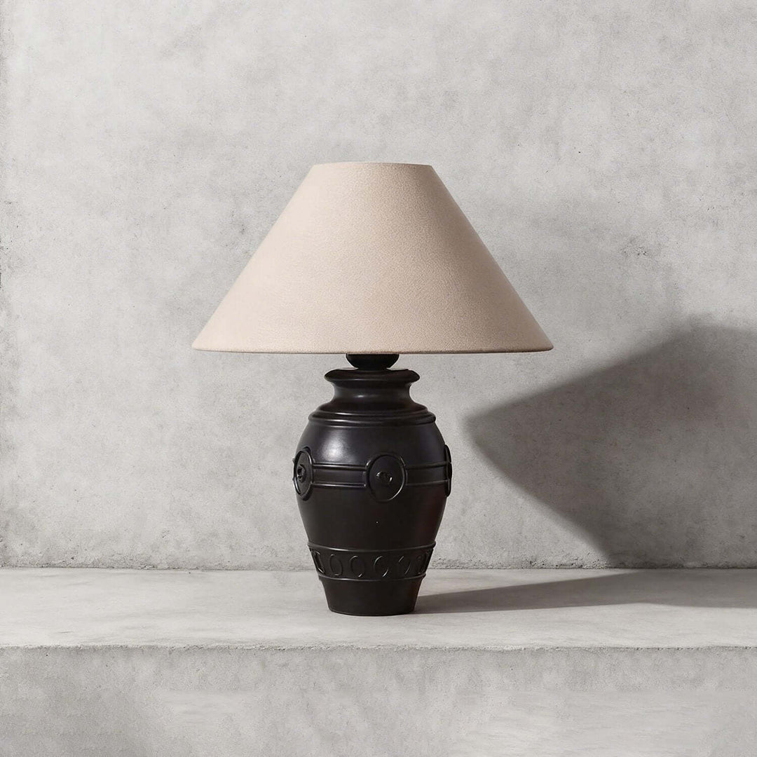 Sarivo Table Lamp – Vintage Wabi-sabi Wood & Fabric Lamp