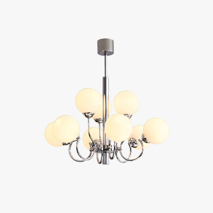 Savelle Chandelier - White Globe Glass for Living Room Decor | Vinlighting