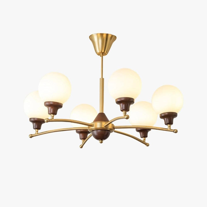 Sciolari Chandelier | Vintage Walnut & Glass Branch Lighting | Vinlighting | Vinlighting