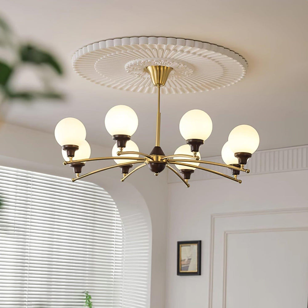 Sciolari Chandelier | Vintage Walnut & Glass Branch Lighting | Vinlighting | Vinlighting