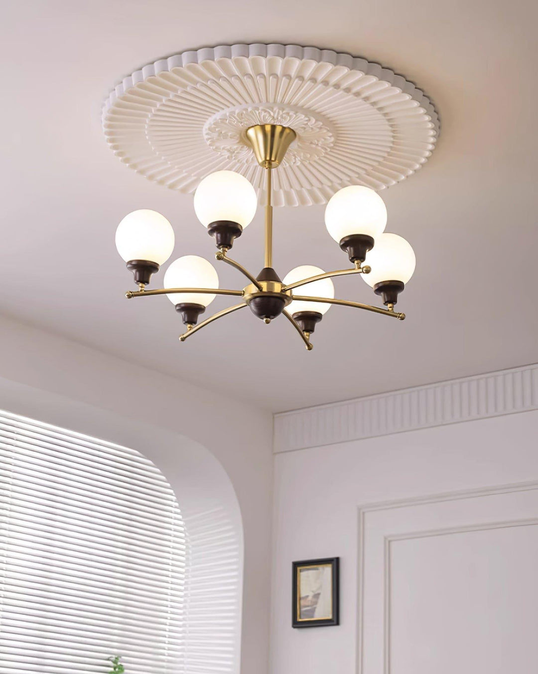 Sciolari Chandelier | Vintage Walnut & Glass Branch Lighting | Vinlighting | Vinlighting
