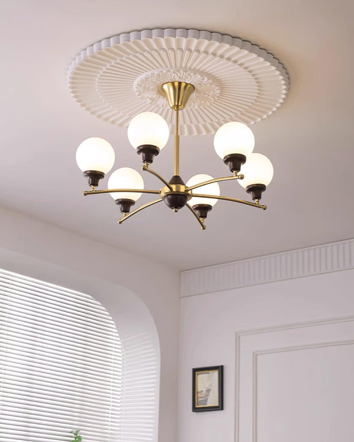 Sciolari Chandelier | Vintage Walnut & Glass Branch Lighting | Vinlighting | Vinlighting