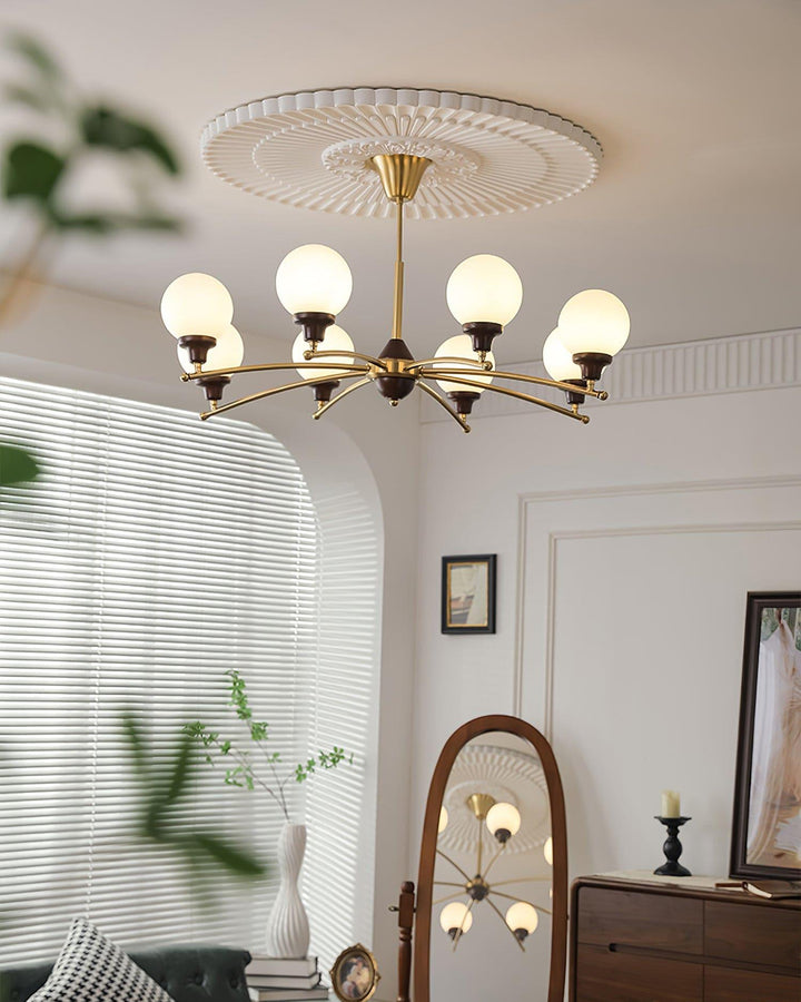 Sciolari Chandelier | Vintage Walnut & Glass Branch Lighting | Vinlighting | Vinlighting
