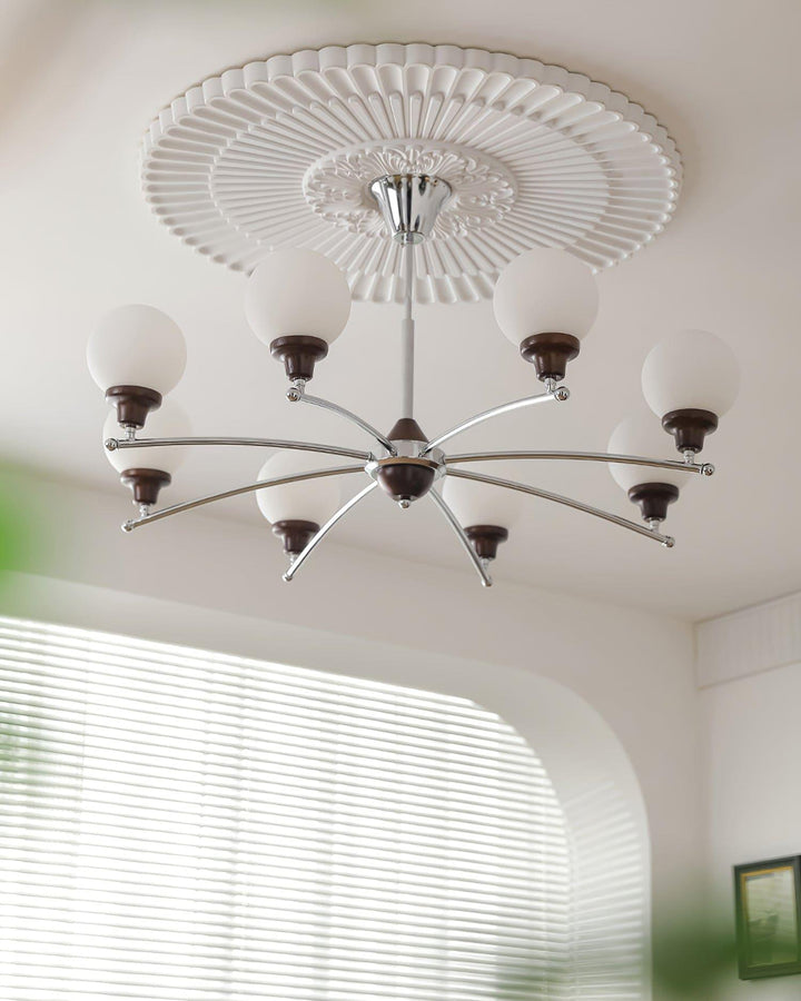 Sciolari Chandelier | Vintage Walnut & Glass Branch Lighting | Vinlighting | Vinlighting