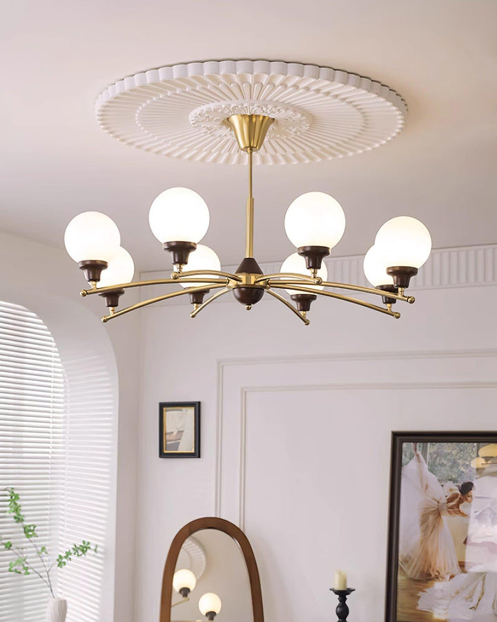 Sciolari Chandelier | Vintage Walnut & Glass Branch Lighting | Vinlighting | Vinlighting
