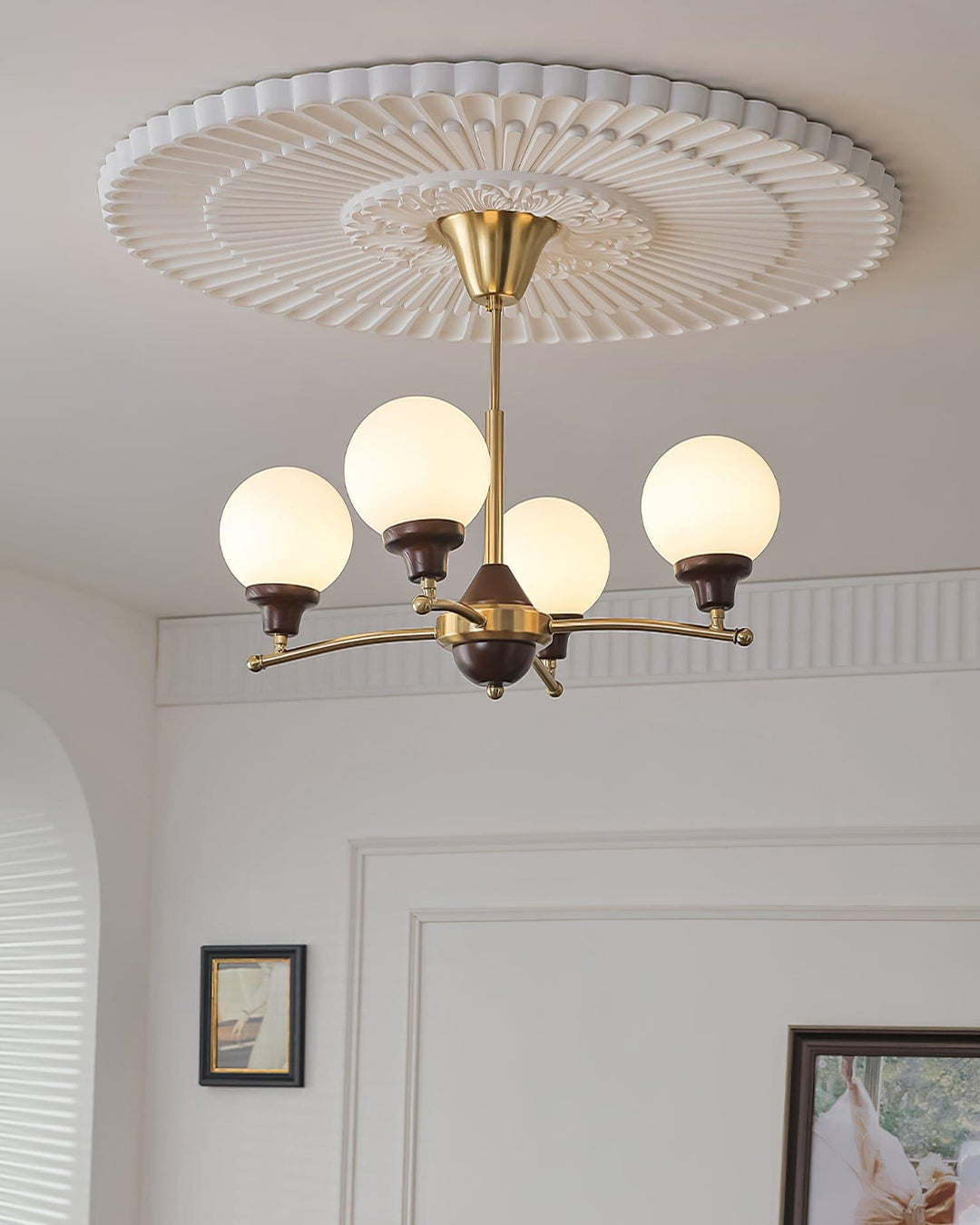 Sciolari Chandelier | Vintage Walnut & Glass Branch Lighting | Vinlighting | Vinlighting