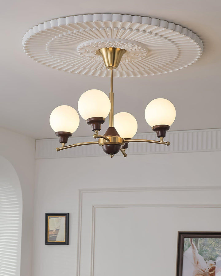 Sciolari Chandelier | Vintage Walnut & Glass Branch Lighting | Vinlighting | Vinlighting