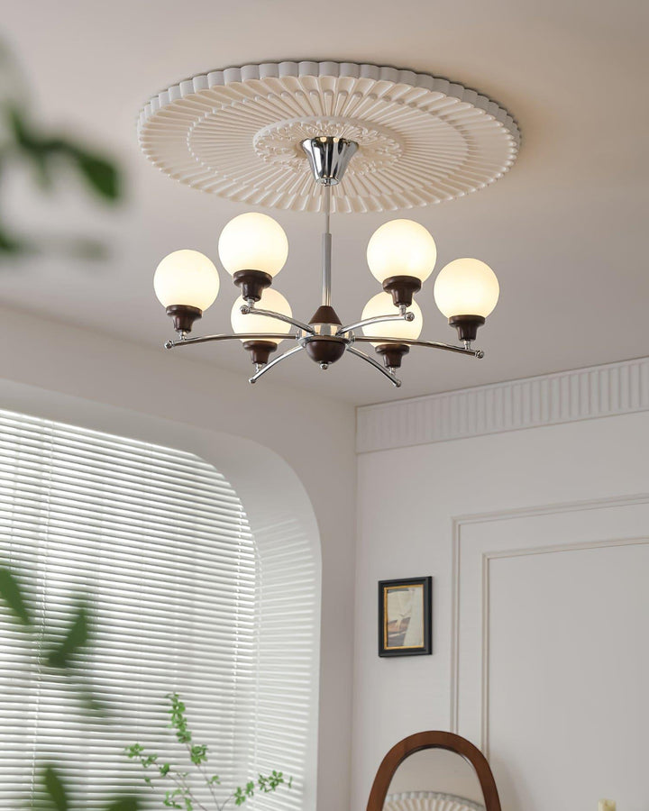 Sciolari Chandelier | Vintage Walnut & Glass Branch Lighting | Vinlighting | Vinlighting