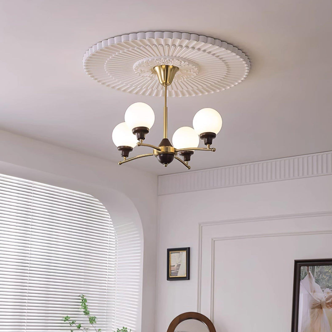Sciolari Chandelier | Vintage Walnut & Glass Branch Lighting | Vinlighting | Vinlighting