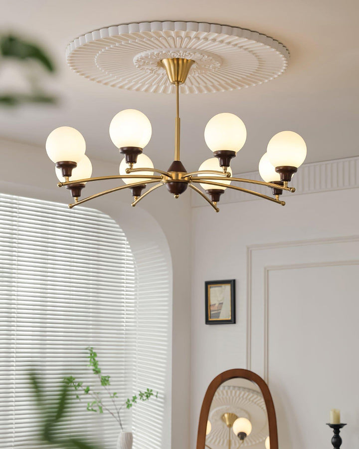 Sciolari Chandelier | Vintage Walnut & Glass Branch Lighting | Vinlighting | Vinlighting