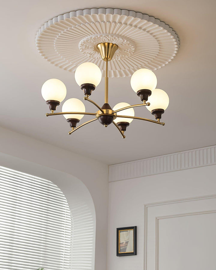 Sciolari Chandelier | Vintage Walnut & Glass Branch Lighting | Vinlighting | Vinlighting