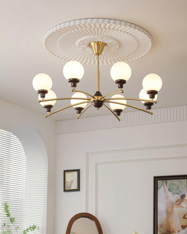 Sciolari Chandelier | Vintage Walnut & Glass Branch Lighting | Vinlighting | Vinlighting
