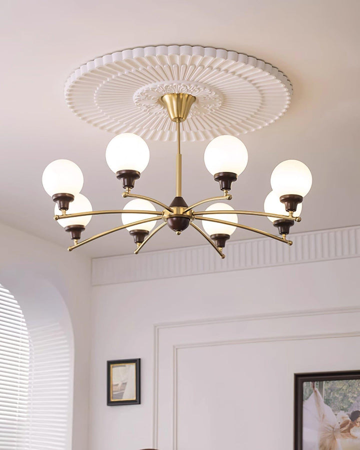 Sciolari Chandelier | Vintage Walnut & Glass Branch Lighting | Vinlighting | Vinlighting
