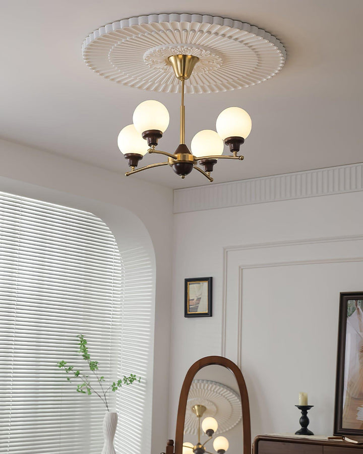Sciolari Chandelier | Vintage Walnut & Glass Branch Lighting | Vinlighting | Vinlighting