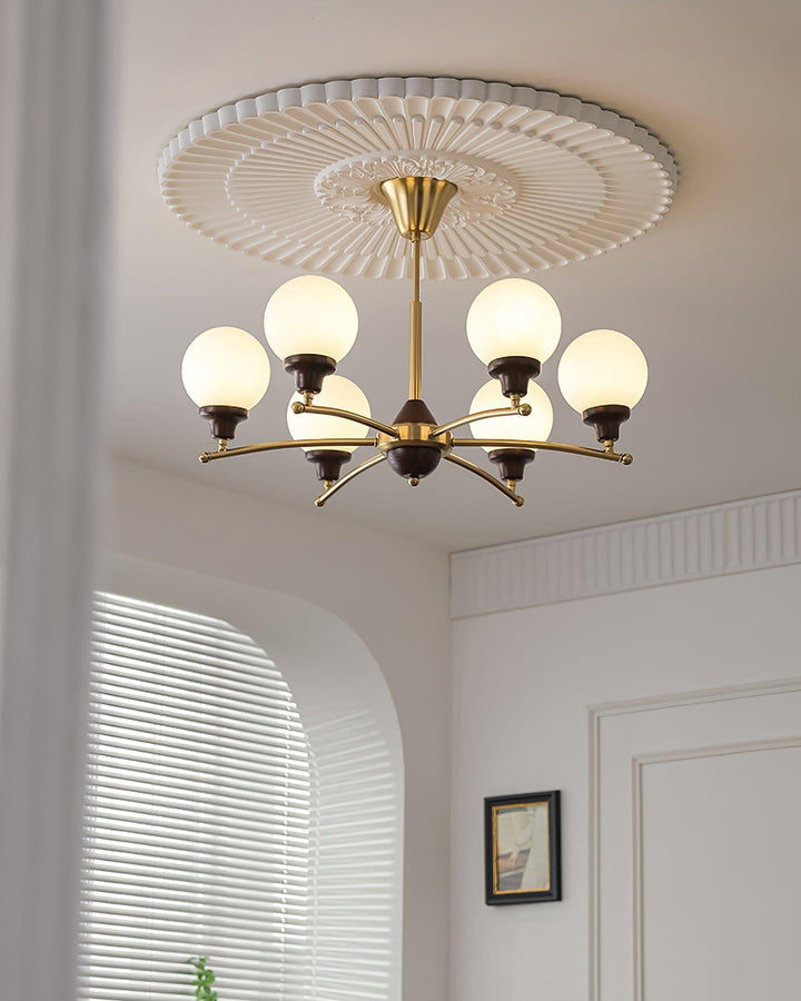 Sciolari Chandelier | Vintage Walnut & Glass Branch Lighting | Vinlighting | Vinlighting