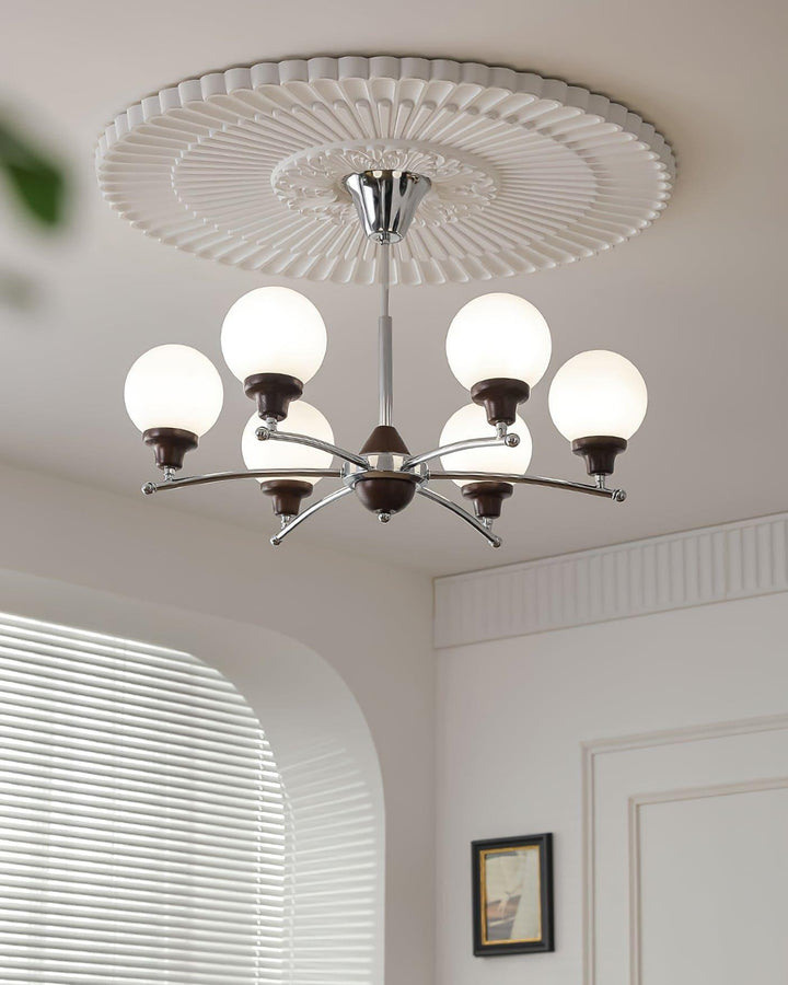 Sciolari Chandelier | Vintage Walnut & Glass Branch Lighting | Vinlighting | Vinlighting