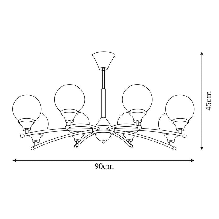 Sciolari Chandelier | Vintage Walnut & Glass Branch Lighting | Vinlighting | Vinlighting