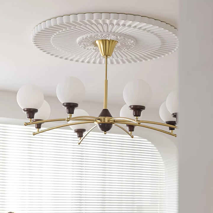 Sciolari Chandelier | Vintage Walnut & Glass Branch Lighting | Vinlighting | Vinlighting