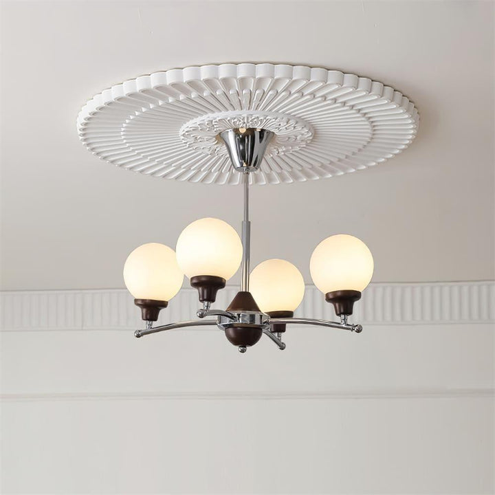 Sciolari Chandelier | Vintage Walnut & Glass Branch Lighting | Vinlighting | Vinlighting