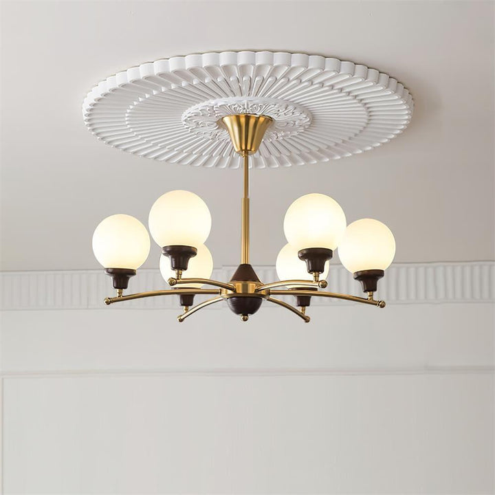 Sciolari Chandelier | Vintage Walnut & Glass Branch Lighting | Vinlighting | Vinlighting