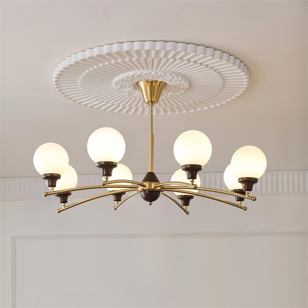 Sciolari Chandelier | Vintage Walnut & Glass Branch Lighting | Vinlighting | Vinlighting