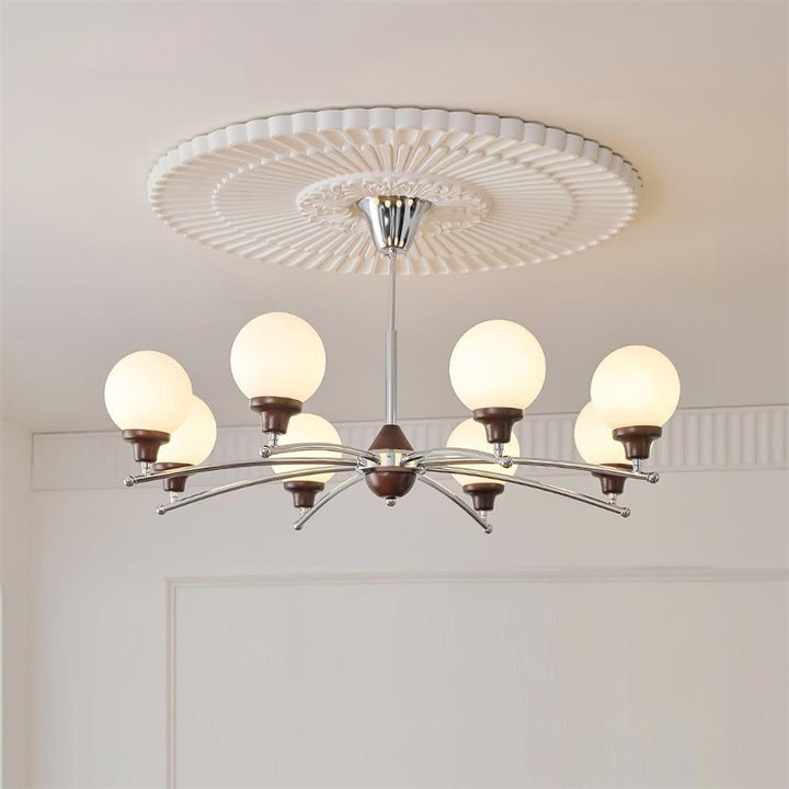 Sciolari Chandelier | Vintage Walnut & Glass Branch Lighting | Vinlighting | Vinlighting
