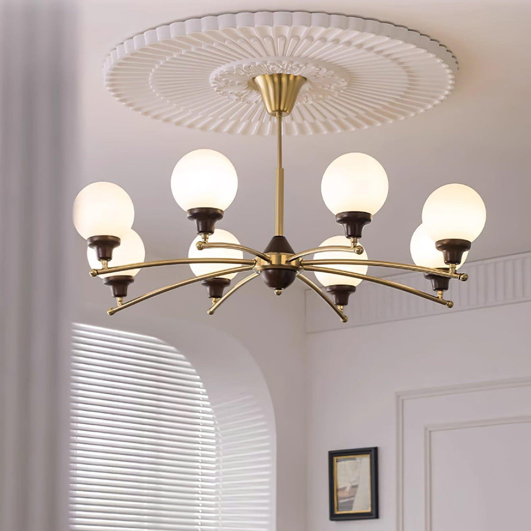 Sciolari Chandelier | Vintage Walnut & Glass Branch Lighting | Vinlighting | Vinlighting